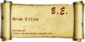 Bruk Eliza névjegykártya